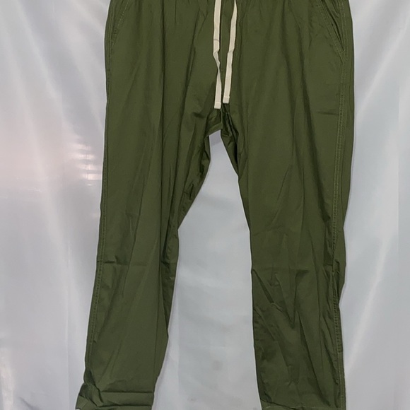 NWT PACT MENS (UNISEX)ORGANIC COTTON ELASTANE BLEND OLIVE GREEN PANTS DRAWSTRING - Picture 4 of 11